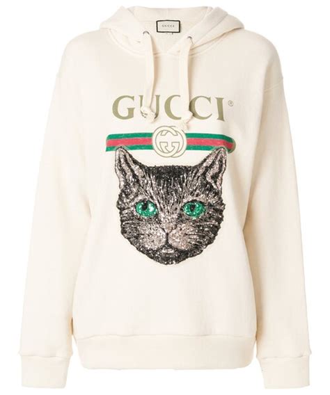 gucci cat applique hoodie|Gucci hoodie sale.